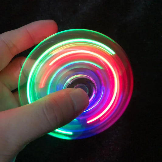 LED Fidget Spinner Light Up Glow in the Dark Stress Relief Toy