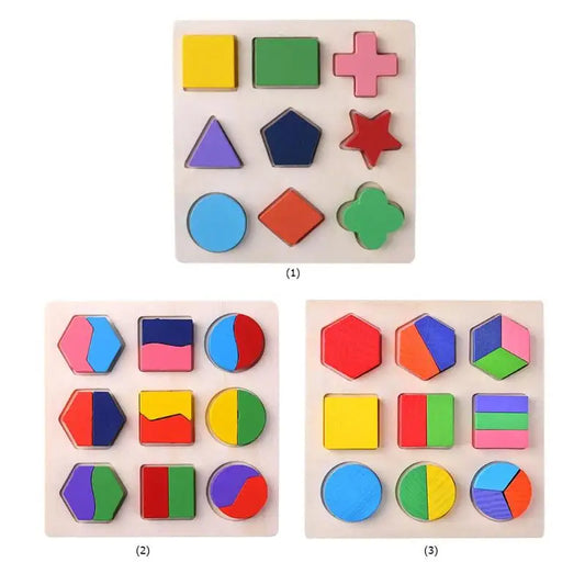 Wooden Shape Sorting Puzzle for Toddlers and Preschool Learning