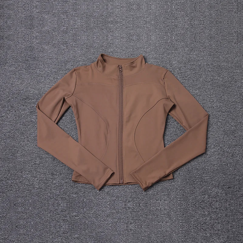 Women's Workout Jacket Long Sleeve Zip Up Gym Sportswear
