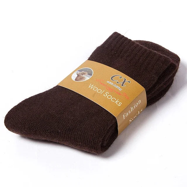 Warm Winter Socks – Thick Knitted Wool Blend Socks