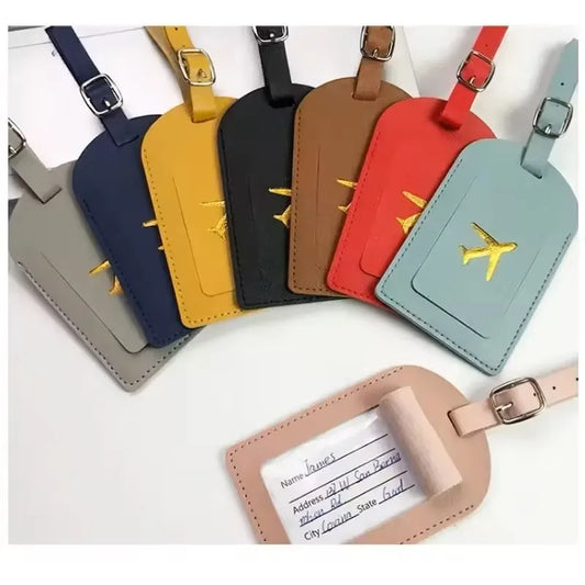 Leather Luggage Tag, Suitcase ID Address Label for Travel