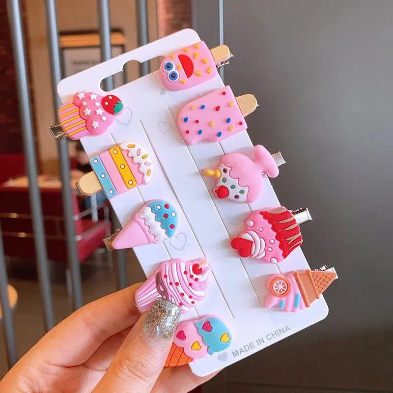 Girls Hair Clips 10PCS Cute Cartoon Barrettes Hair Accessories