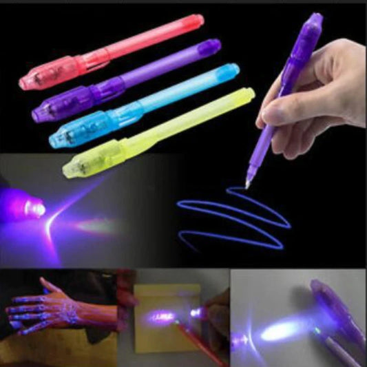 Invisible Ink Pen with UV Light for Secret Messages – 1/4PCS