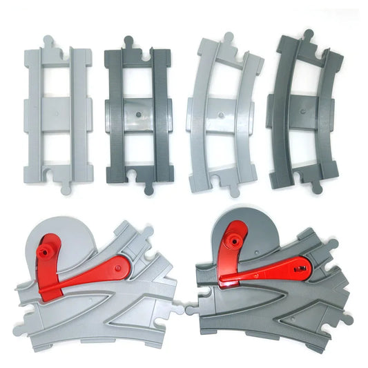 Kids Train Track Accessories Large Building Blocks DIY Railway Toys Big Blocks Compatible Duploed STEM Educational Gift Toddlers