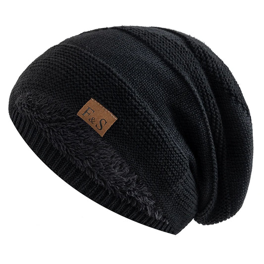 Winter Beanie Hat – Fur Lined Slouchy Knit Cap for Men & Women