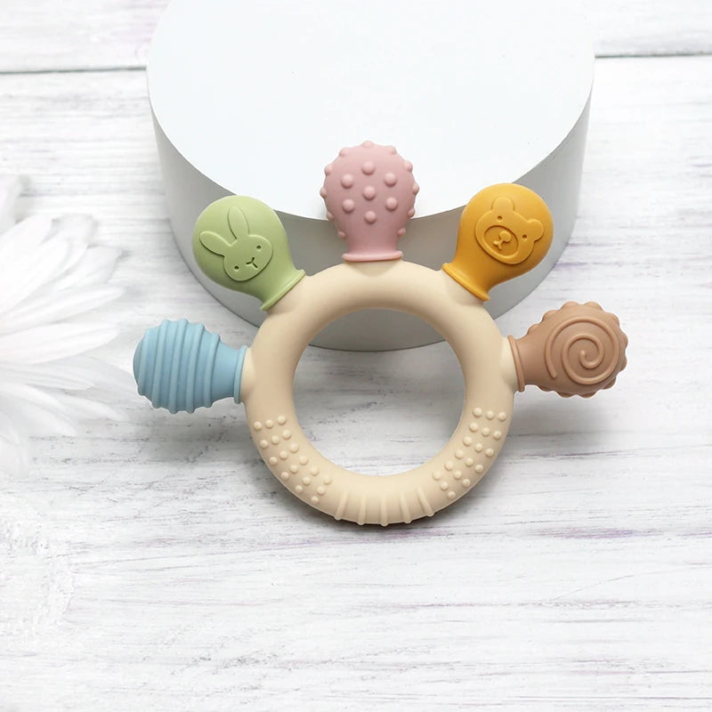 Silicone Baby Teether Ring for Infants