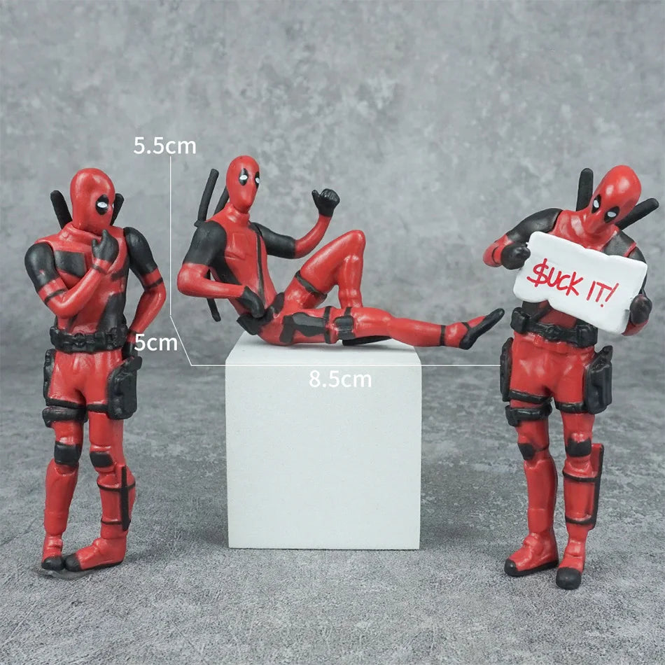 Figura de Acción de Anime Deadpool, Decoración Interior de Coche, Juguete Colgante, Accesorios para Coche, Modelo de Mini Muñec