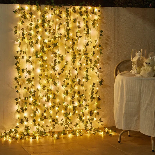 Artificial Vine String Lights with LED Leaf Fairy Lights