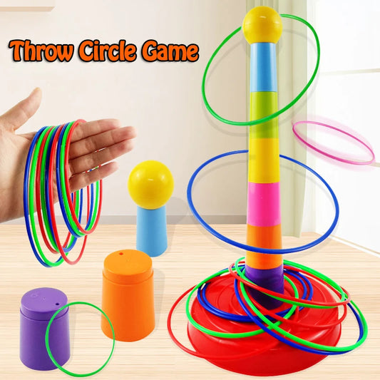 Kids Ring Toss Game with Stacking Cups for Indoor & Outdoor Play
