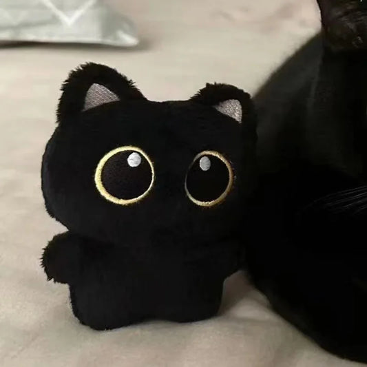 Black Cat Plush Toy 10cm, Cute Soft Stuffed Animal Doll