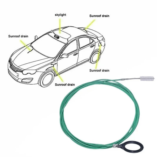 Car Drain Cleaning Brush – 2M Flexible Sunroof Drain Unclogger