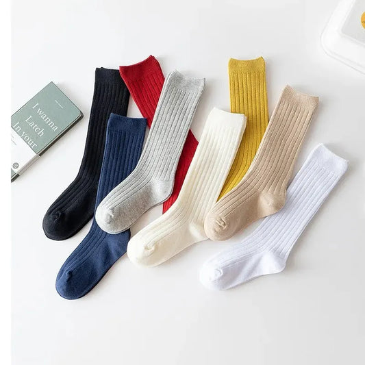 Baby Knee High Socks Cotton Long Socks for Girls & Boys 3 Pairs