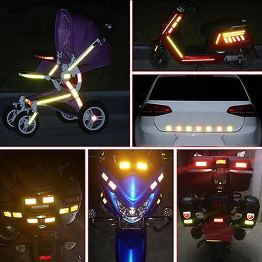 Car Reflective Safety Stickers 10-Piece Bumper Warning Tape