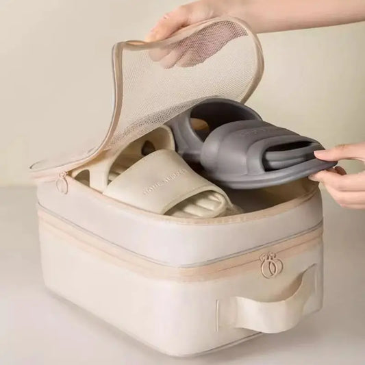 Travel Shoe Bag for 2-3 Pairs, Portable Waterproof Shoe Organizer