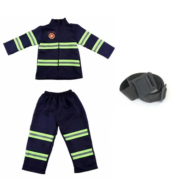 Kids Firefighter Costume – Fireman Uniform Halloween Dress-Up Set