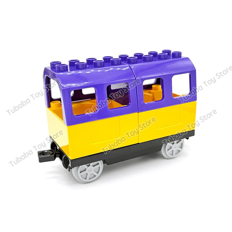 Kids Train Track Accessories Large Building Blocks DIY Railway Toys Big Blocks Compatible Duploed STEM Educational Gift Toddlers