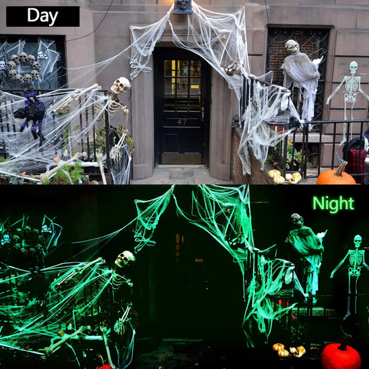 Halloween Spider Web – Glow in the Dark Spooky Decor