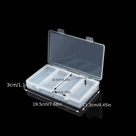 Plastic Storage Organizer Box – 4 Adjustable Compartment Dividers