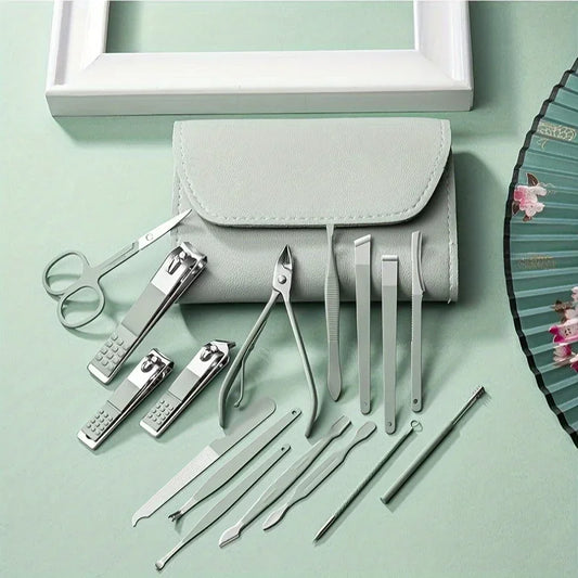 16 Piece Manicure Set with Nail Clippers & Cuticle Tools