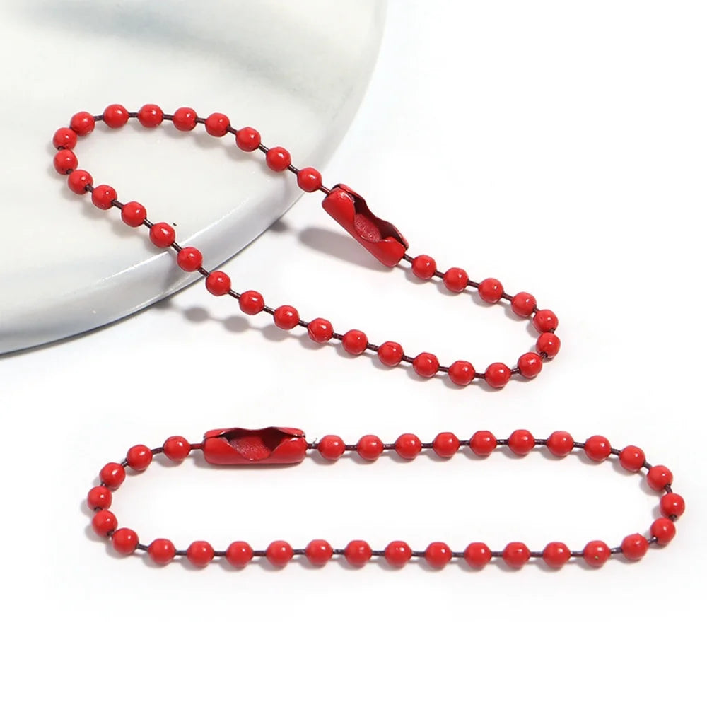 Ball Chain Keychains – 100pcs Metal Bead Chains for DIY Crafts