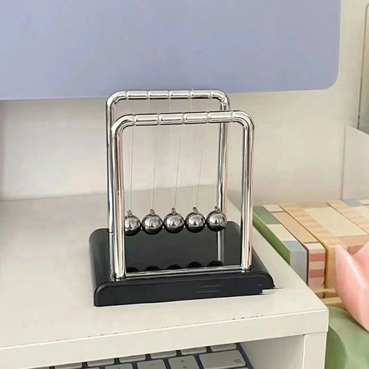 Newton's Cradle Desk Toy with Swinging Kinetic Balls for Office