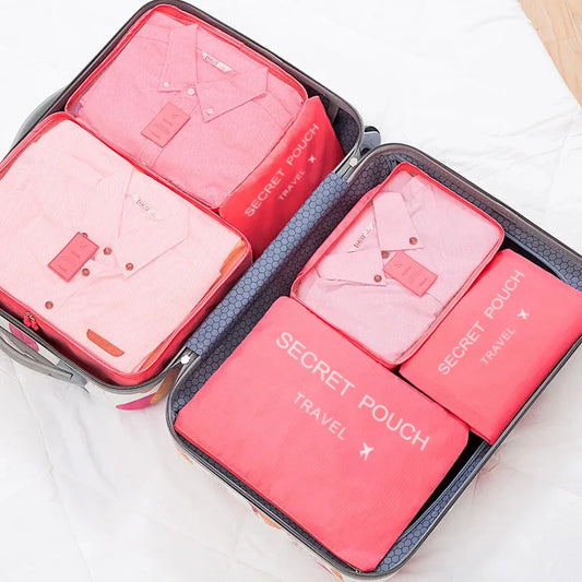 Travel Storage Bags, 6-Piece Waterproof Luggage Organizer Set