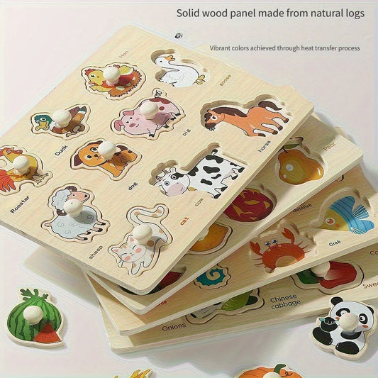 Wooden Shape Matching Puzzle Board for Early Learning