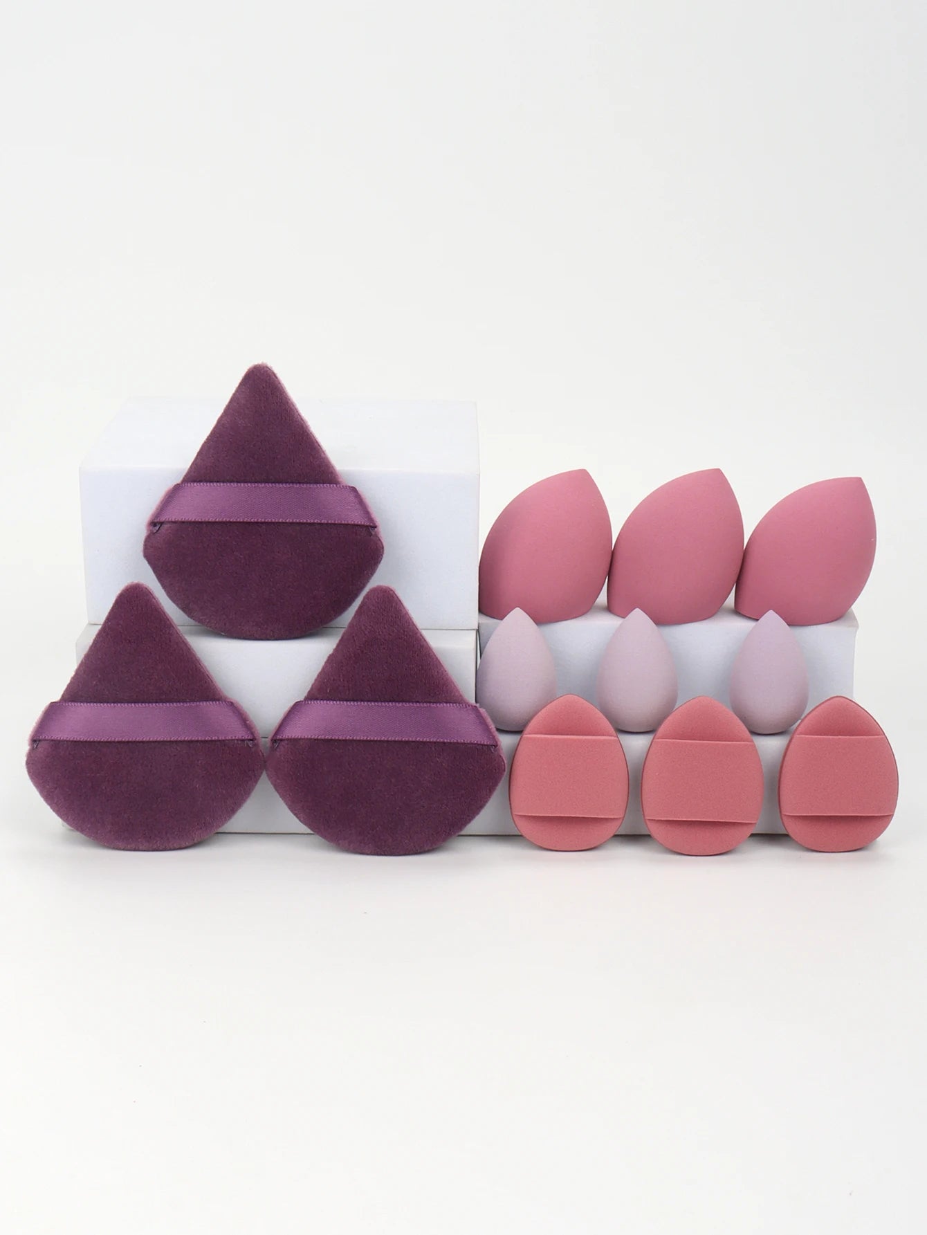 12-Piece Makeup Sponge Set with Powder Puffs and Beauty Blenders