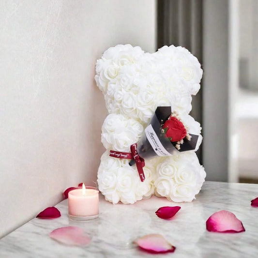 Rose Bear Bouquet Foam Flower Teddy Bear Gift for Weddings