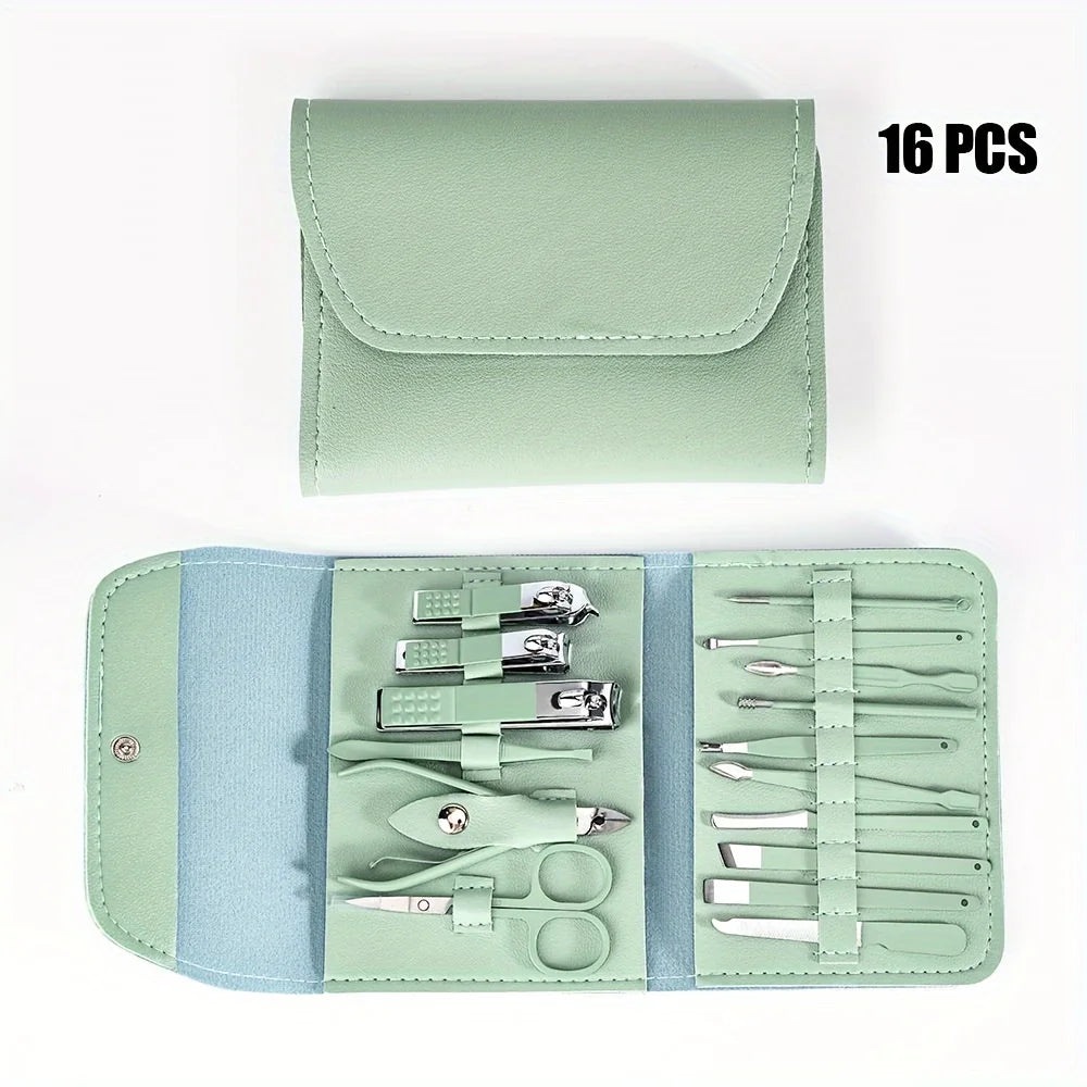 16 Piece Manicure Set with Nail Clippers & Cuticle Tools