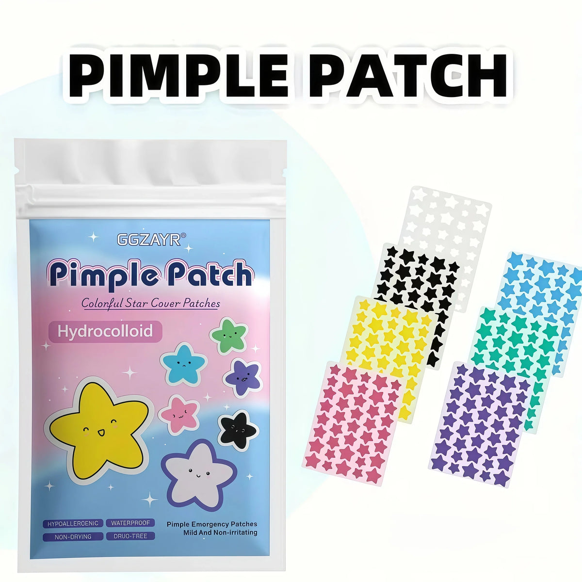 Star Pimple Patches – Colorful Hydrocolloid Acne Spot Patches