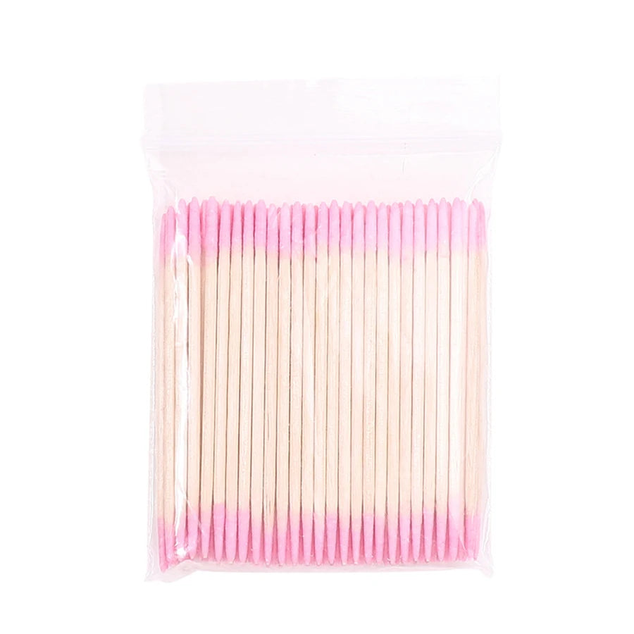 100 Pack Pointed Cotton Swabs for Nail Art and Makeup Correction