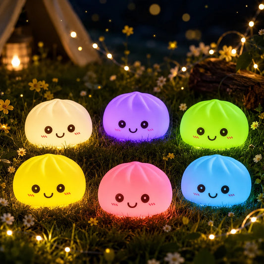 Dumpling Night Light, 8cm LED Cute Desktop Lamp