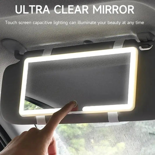 Car Visor Vanity Mirror with LED Light, Rechargeable HD Makeup Mirror