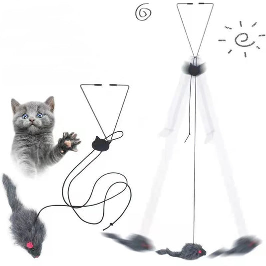 Hanging Cat Toy with Elastic Door Clip for Interactive Play