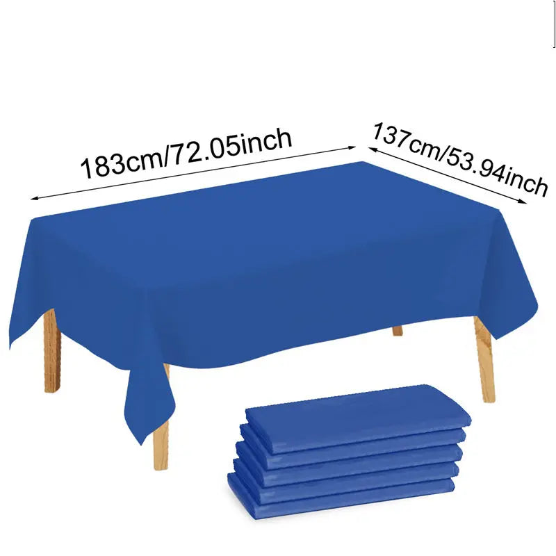 Disposable Plastic Tablecloth 137×183cm Rectangle Table Cover