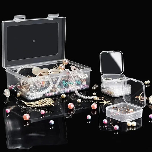 Clear Plastic Storage Box for Jewelry, Crafts & Desktop Organization
