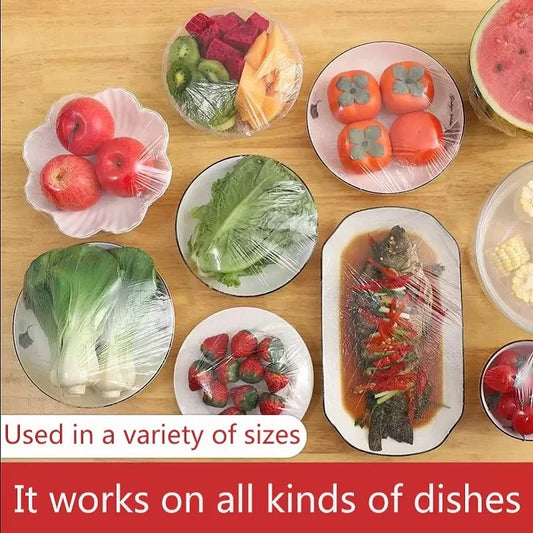 50 Pack Elastic Food Covers for Bowls, Plates and Food Containers