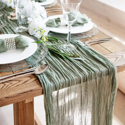 Cheesecloth Table Runner for Wedding, Party and Home Decor