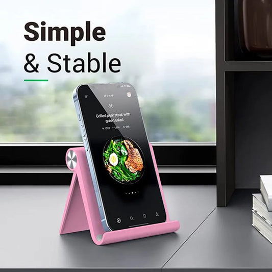 Adjustable Phone Stand with Foldable Portable Desktop Design
