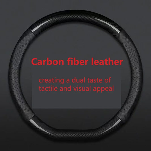 Carbon Fiber Steering Wheel Cover, Breathable Non-Slip 38cm