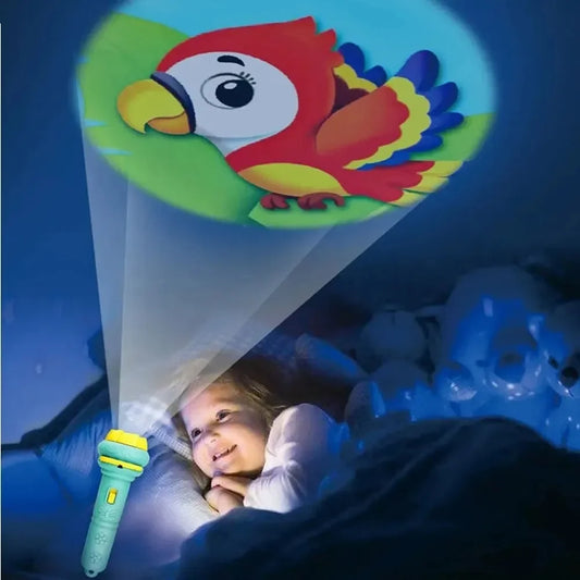 Kids Projection Flashlight with 80 Cartoon Patterns and Story Cards