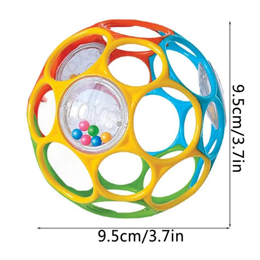Baby Rattle Ball Soft Sensory Grasping Toy with Bell