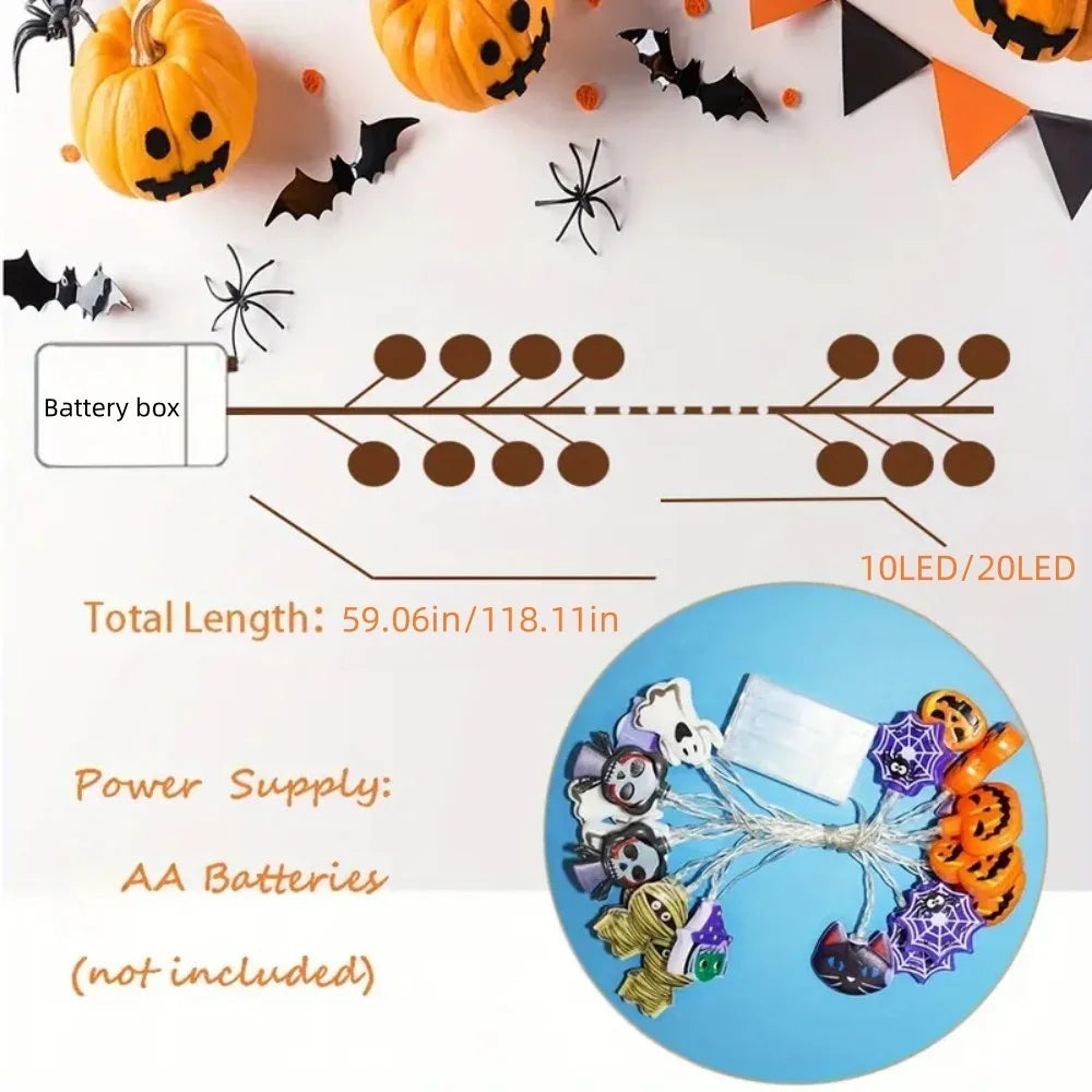 Halloween LED String Lights Battery Operated Holiday Decor