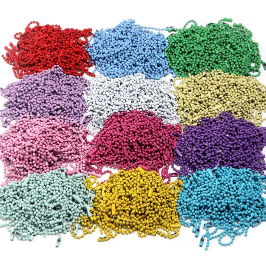 Ball Chain Keychains – 100pcs Metal Bead Chains for DIY Crafts