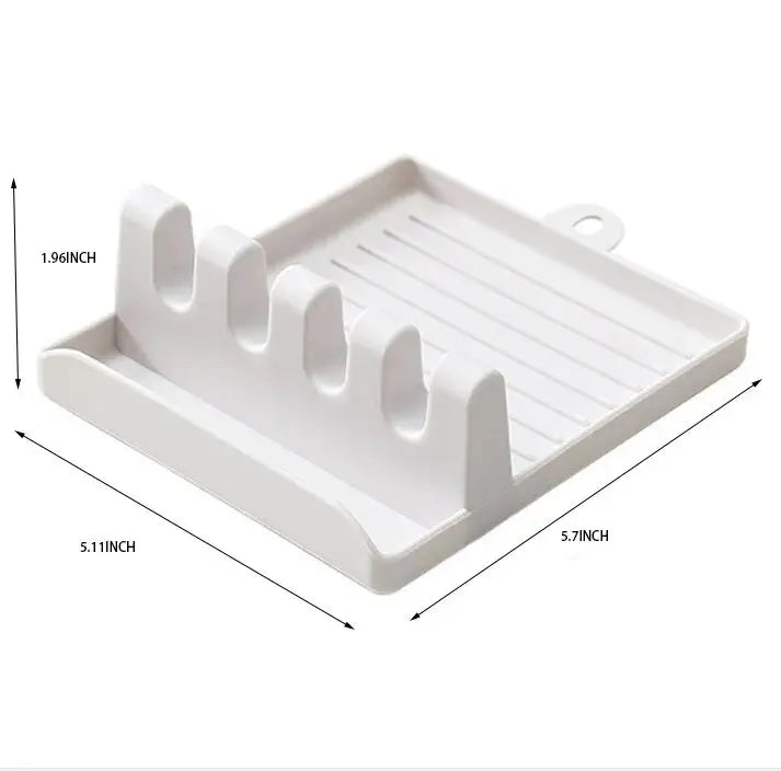 Kitchen Spoon Rest with Pot Lid Holder and Spatula Rack