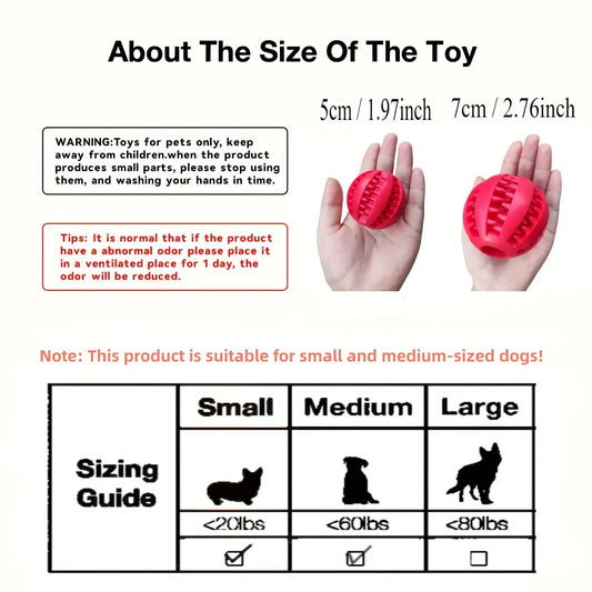 Dog Treat Dispensing Ball – Rubber Chew Toy for Dogs & Puppies