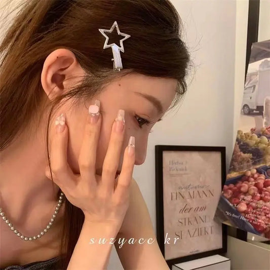 24-Piece Silver Hair Clips Set with Star and Duckbill Hairpins