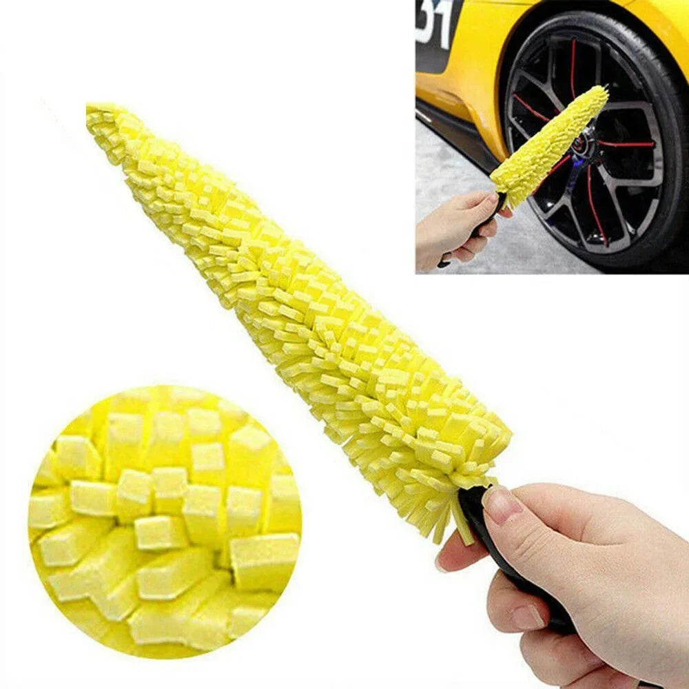 Wheel Cleaning Brush for Tires and Rims Automotive Cleaning Tool