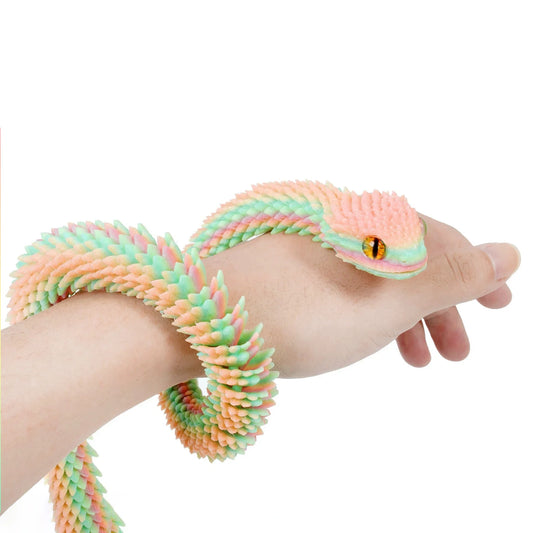 Articulated Snake Fidget Toy, 3D Printed Flexible Figurine
